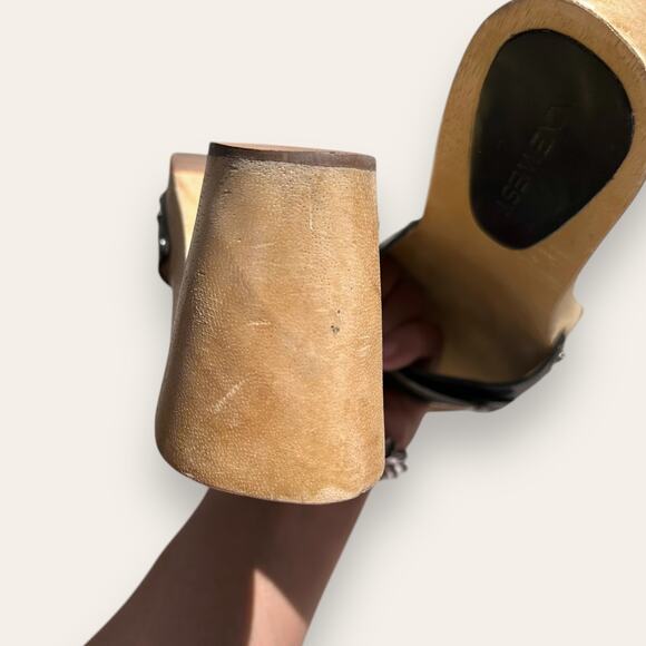 Vintage Nine West Wooden Clogs W/ Buckle Size 7 1/2 - Picture 4 of 4